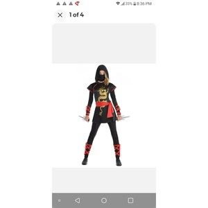 Ninja Costume Junior Large Halloween Costume